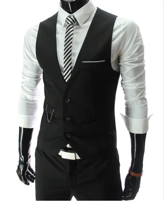 M-7XL 2026 New Dress Vests For Men Slim Fit Mens Suit Vest Male Waistcoat Gilet Homme Casual Sleeveless Formal Business Jacket