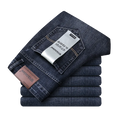 Wthinlee New Business Men's Jeans Casual Straight Stretch Fashion Classic Blue Black Work Pant Denim Trousers Male  Clothing