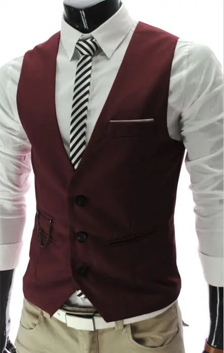 M-7XL 2026 New Dress Vests For Men Slim Fit Mens Suit Vest Male Waistcoat Gilet Homme Casual Sleeveless Formal Business Jacket