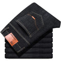 Men's Spring Autumn Vintage Black Business Jeans Men Casual Straight Stretch Classic Work Denim Trousers  Comfortable  Pant