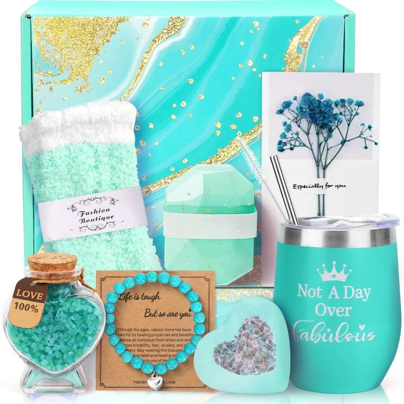 Self Care Spa Gift Baskets for Women,Valentine's Day,Mothers Day-Lavender Spa Gift Basket Set,Gift Sets 8pcs/box Thank You Gifts