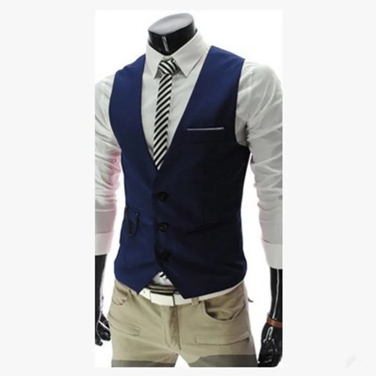 M-7XL 2026 New Dress Vests For Men Slim Fit Mens Suit Vest Male Waistcoat Gilet Homme Casual Sleeveless Formal Business Jacket