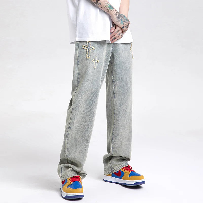 Summer Elastic Men's Jeans Fashion Gray Comfortable Business Straight Stretch Cotton Casual Denim Pants Brand Male Thin Trousers