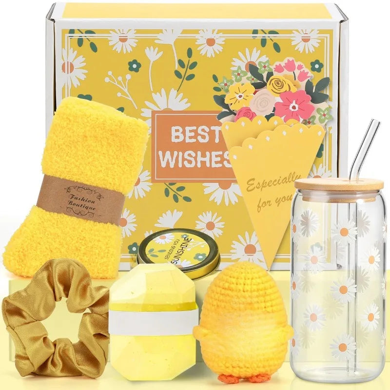 Self Care Spa Gift Baskets for Women,Valentine's Day,Mothers Day-Lavender Spa Gift Basket Set,Gift Sets 8pcs/box Thank You Gifts