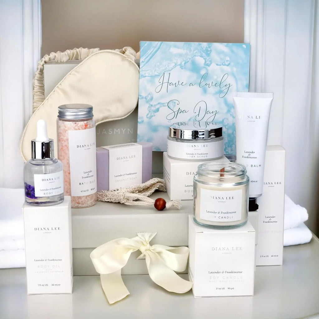 Luxury Spa Gift Basket for Women - 10 Relaxing Birthday Gifts with Lavender, Self Care Kit for Mother Sister