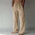 Men's Cotton Linen Long Pants Summer Solid